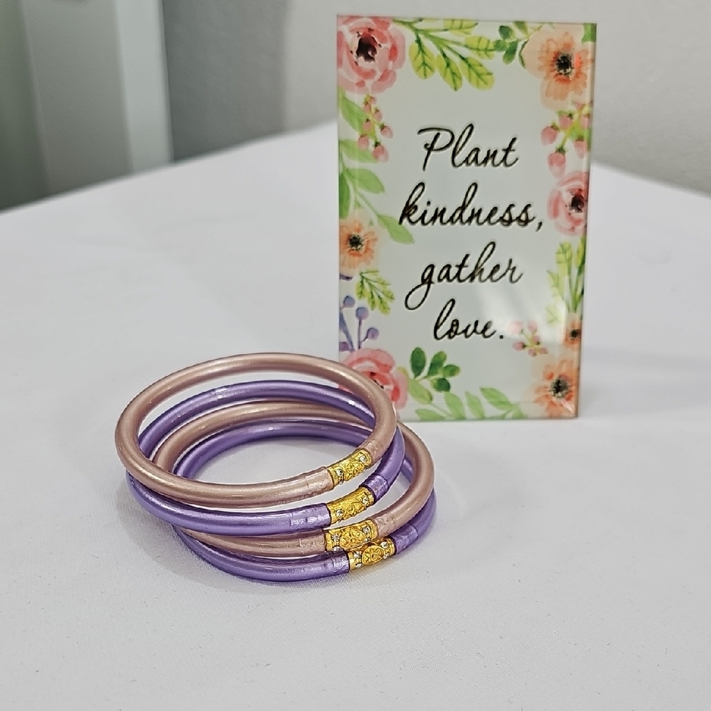 All Weather Womens Bracelets Color Purple & Cream. (Not Budhagilrs)